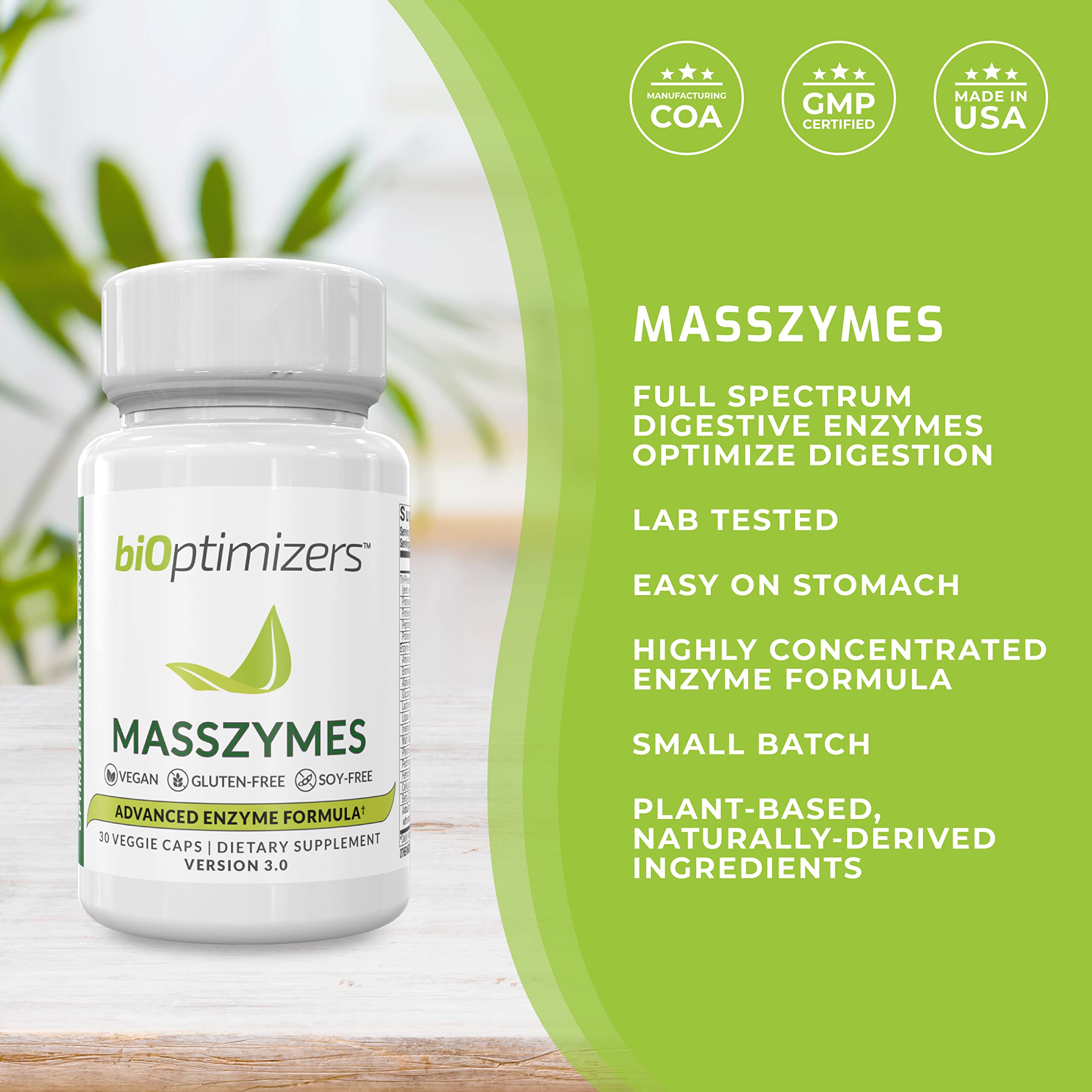 BiOptimizers MassZymes Complete Digestive Enzymes