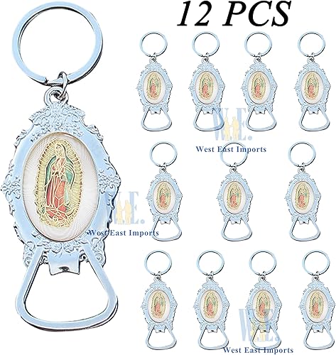 Miniatura 3 de 12 piezas Nuestra Señora de Guadalupe Abrebotellas Llavero Bautismo Favor Primera Comunión Regalo Recuerdos de Bautizo