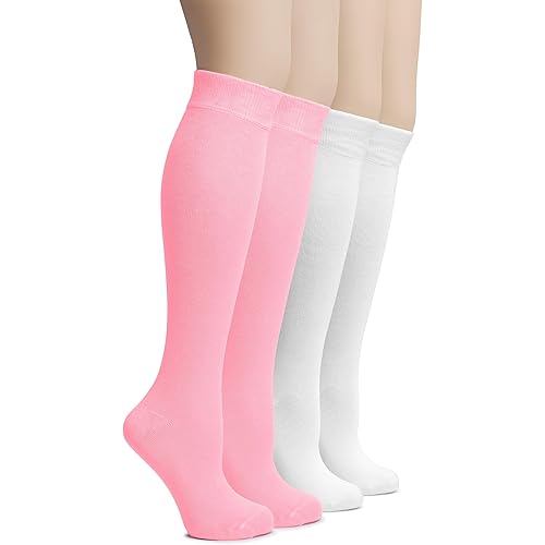 Hugh Ugoli Women's Bamboo Knee High Socks | Comfort Seam Long Dress Socks, Soft & Lightweight | Shoe Size 5-8/8-11, 4 Pairs