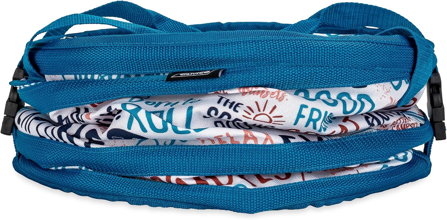 Camco Life is Better at The Campsite Pop-Up Soft Cooler - Features a Water-Resistant Interior, Built-in Bottle Opener, and Camping Graffiti Design - Holds Up to a 12-Pack of Bottles or Cans (53416)