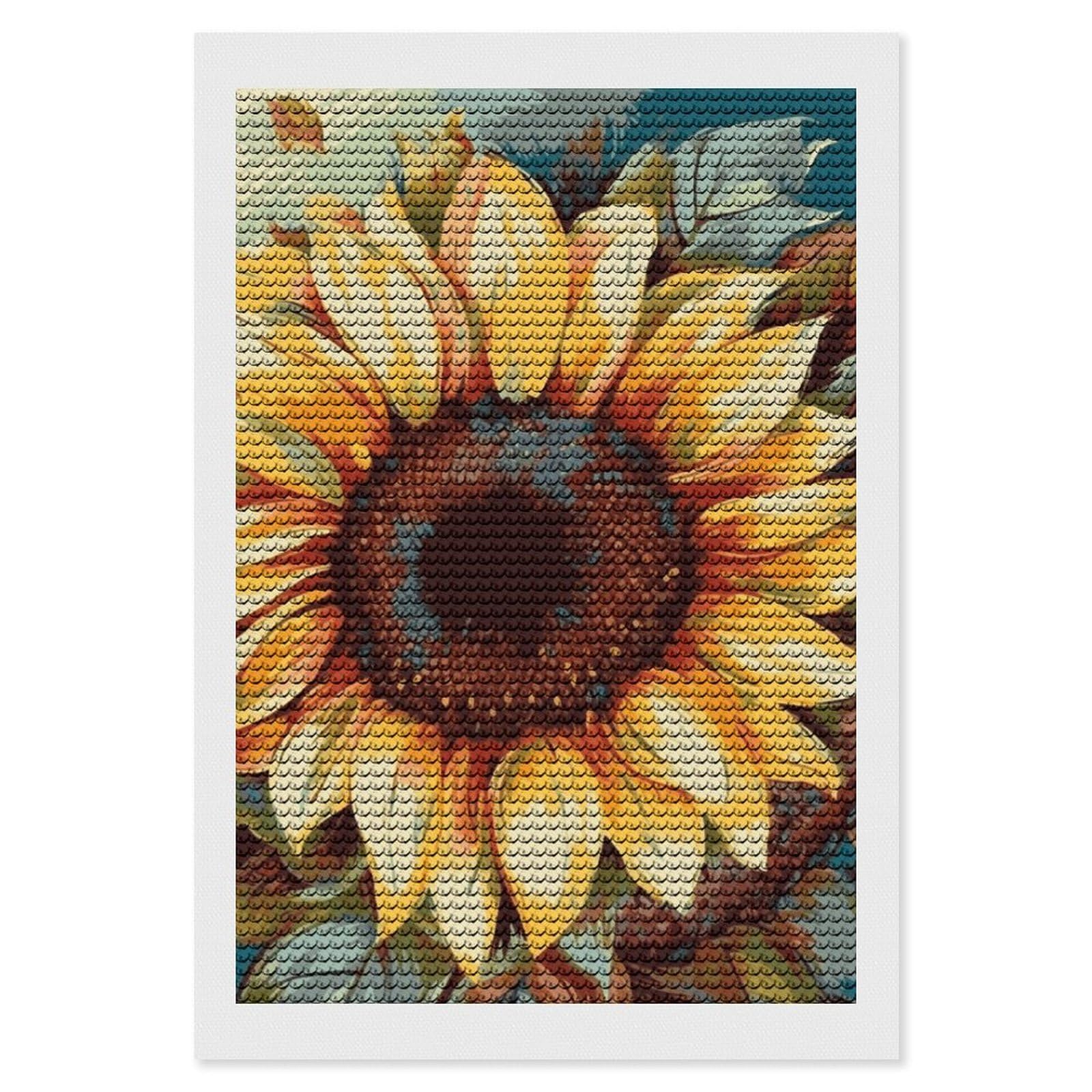 Diamond Painting Kits for Adults - DIY Diamond Art Kits for Beginners - Full 5D Paint Drill Diamond Dots Paintings- Color Painting Sunflower Diamonds Pictures Gem Art And Craft Wall Decor 8"x12"