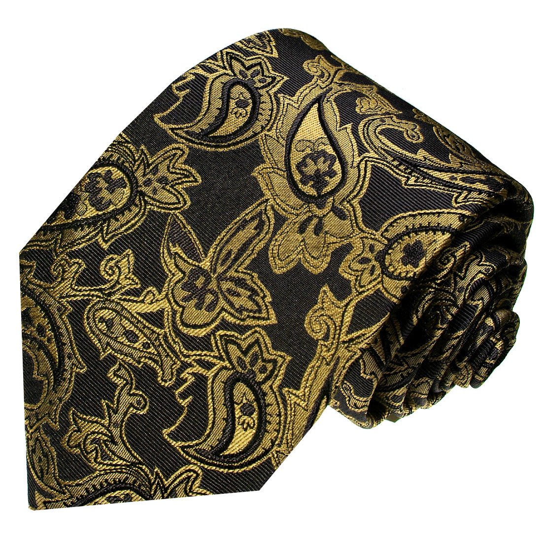 LORENZO cANA marques schlips 100% soie avec motifs-gris/motif floral - 36013 mORDORE