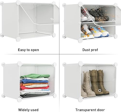 Miniatura 5 de Zapatero organizador de 8 niveles para armario, zapatero con estantes de puerta para zapatos, para armario, entrada, pasillo, dormitorio