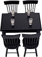 Vista 1 de Miniature Dollhouse Furniture and Accessories 1 12 Scale Dollhouse Miniature Furniture Wooden Dining Table Chair Milk Bottles Model Set