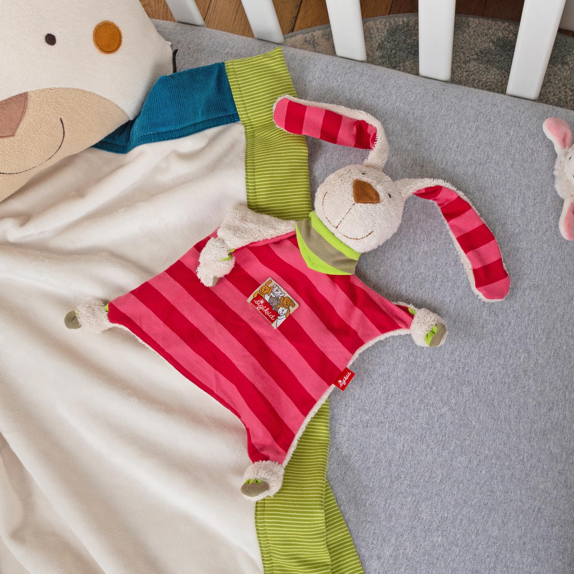 SIGIKID Schnuffeltuch Hase pink Baby Schmusetuch - Spielzeug Stofftier Kuscheltier – Stofftuch für Neugeborene - Plüschtier zum Trösten für Babys und Kleinkinder ab Geburt geeignet