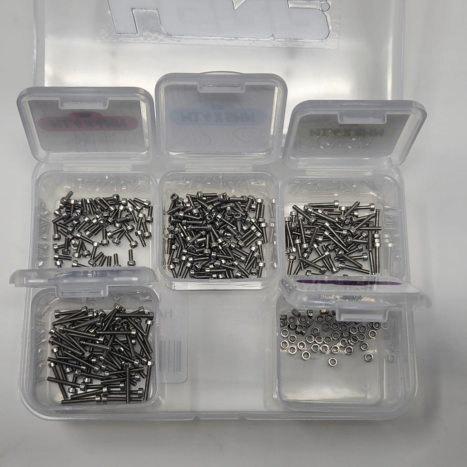 LGRP® Little Guy Racing Parts Refuel Hex Head Bolt & Nut Hardware Kit 1.4mm (Silver) for SCX24 1/24 Scale RC Car Truck 4mm 5mm 8mm 10mm Screws & 1.4 Non Locking Nuts 300 Piece Total LGRFH003