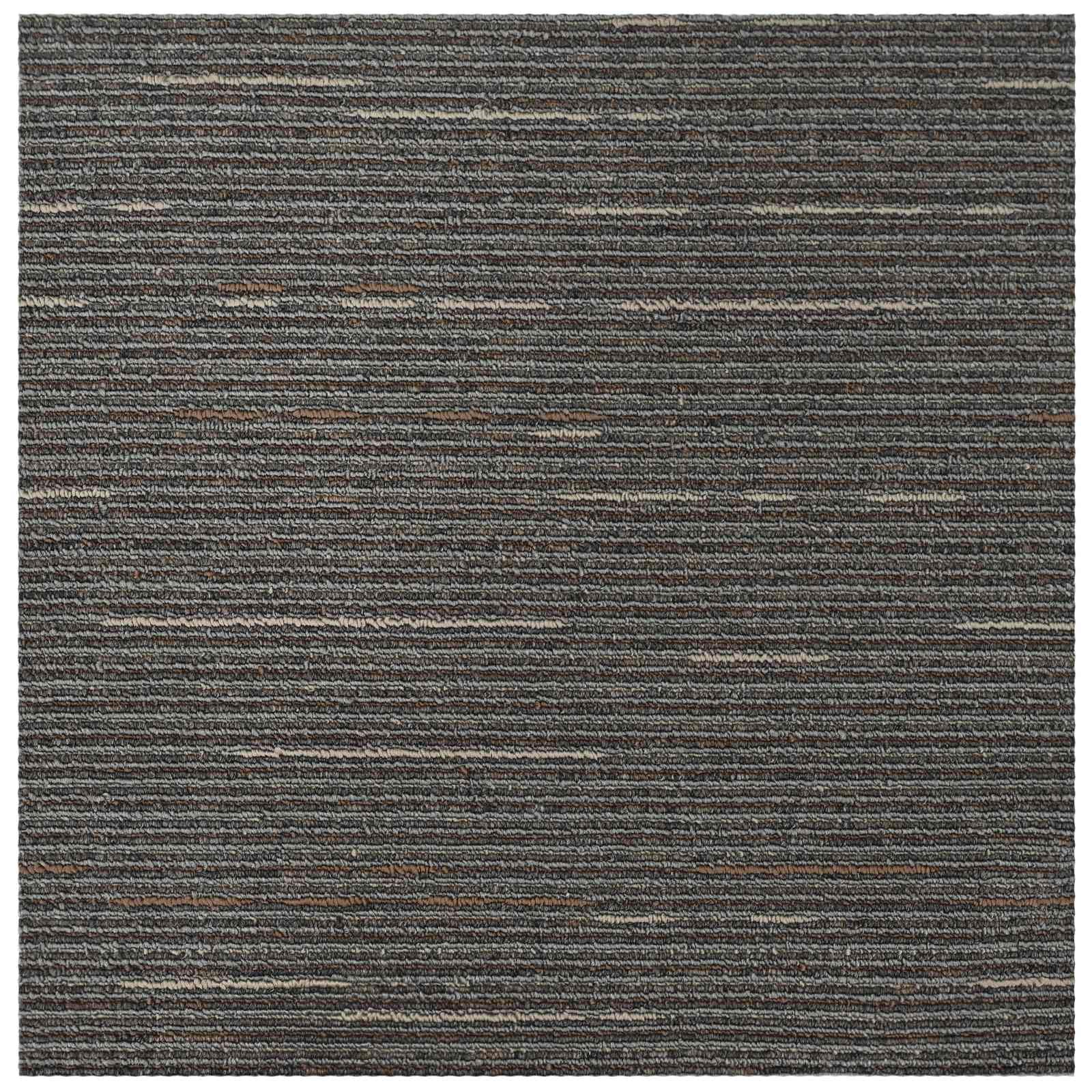 Teppichfliese Gestreift DunkelBrown 50 x 50 cm 20 Stk.