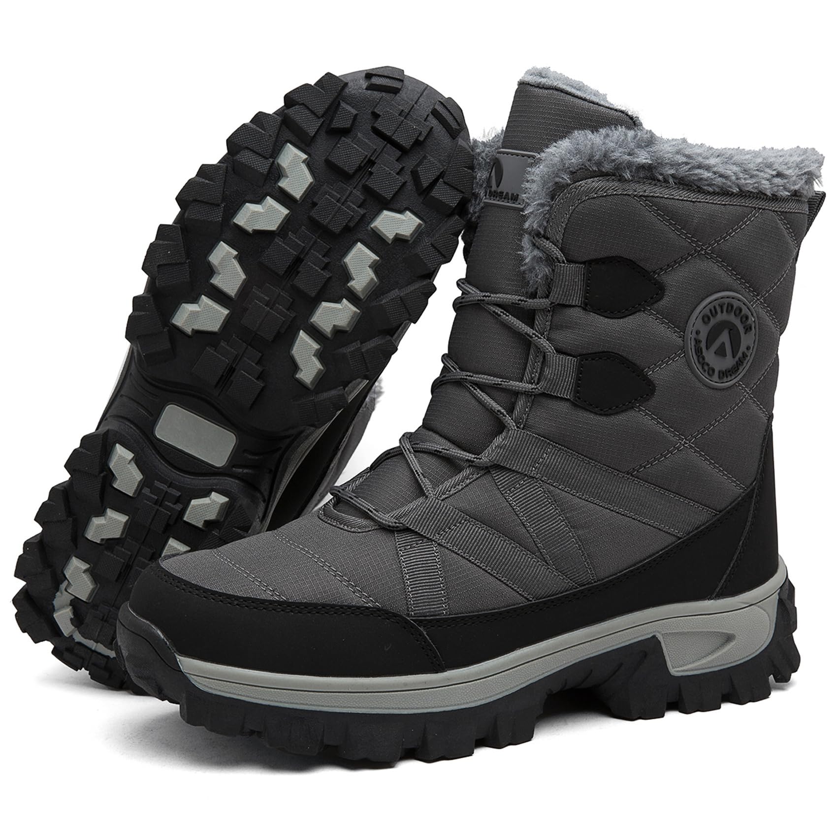 Botas de Nieve Hombre Impermeables Botines para Invierno Forro CálidoAntideslizante Botas de Senderismo