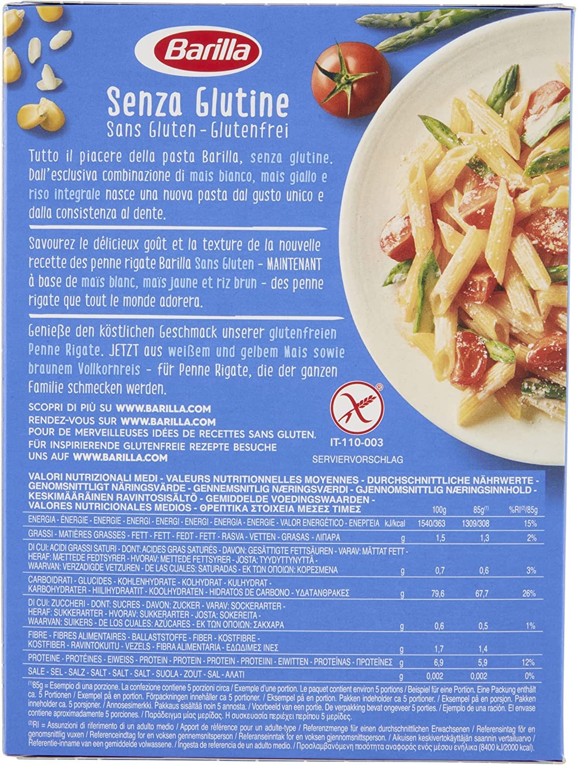 20x Barilla Penne rigate 400g senza Glutine Glutenfrei pasta nudel
