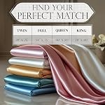 DECOLURE Satiné en feuille de taille Reine (1 PC) – Luxueusement lisse & Feuilles de lit plus douces que celles de soie 15 Inch Deep Pocket Hypoallergénique Ridée libre, sécuritaire Snug Fit, Elastic Corner Straps (Noir)