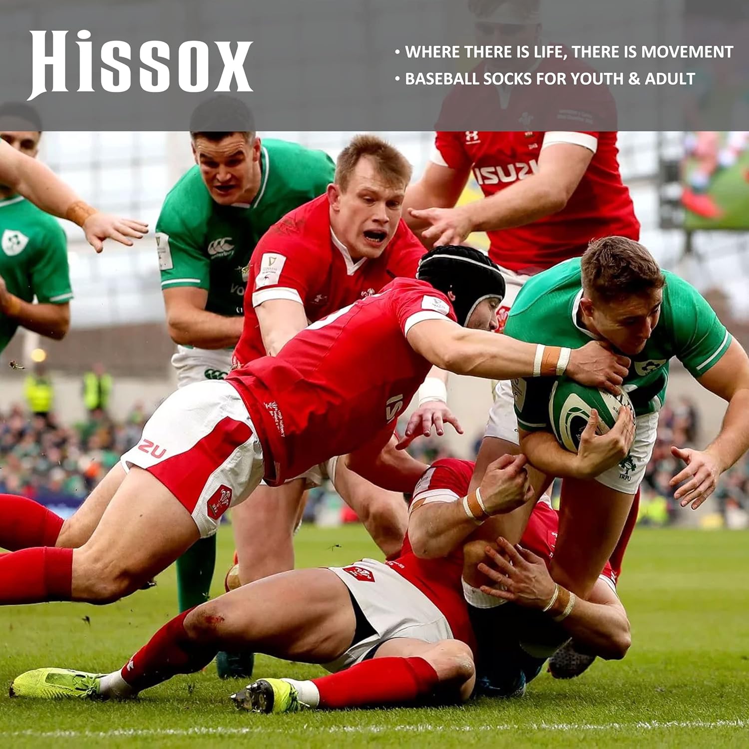 Miniatura 3 de Hissox - Calcetines de béisbol unisex para jóvenes adultos sólidos sobre la pantorrilla transpirables de rendimiento