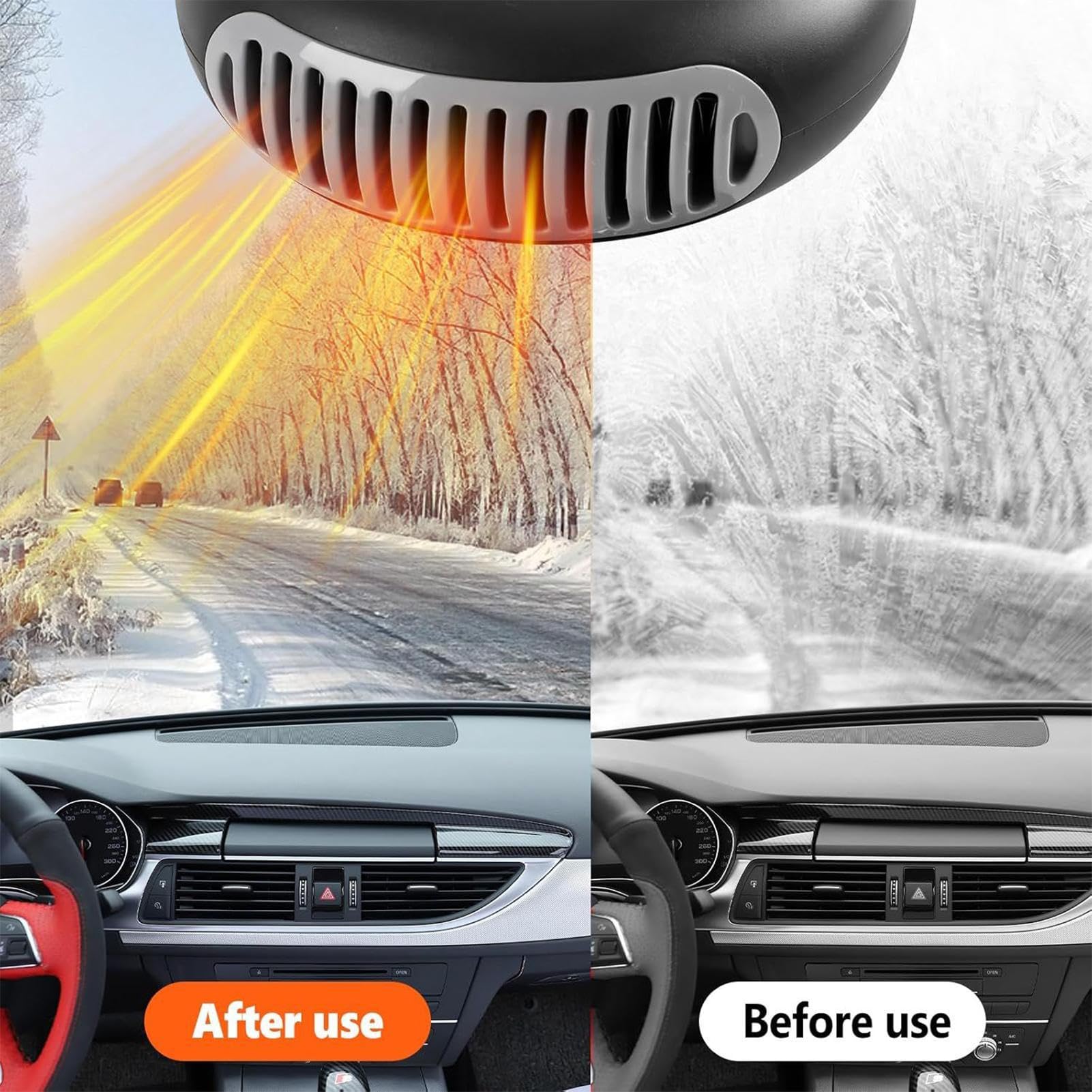 Riscaldatori Auto Per Veicoli 360 Gradi Regolabile Elettrico Antiappannante | Sbrinatore Parabrezza Portatile Per Spostamenti Mattutini Guida Invernale Parcheggio Esterno Campeggio Veicolo Camion