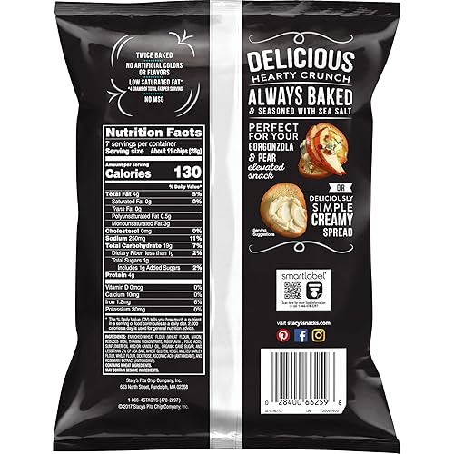 Miniatura 36 de Stacy's Pita Chips, Simply Naked, bolsa de 1 onza, paquete de 6