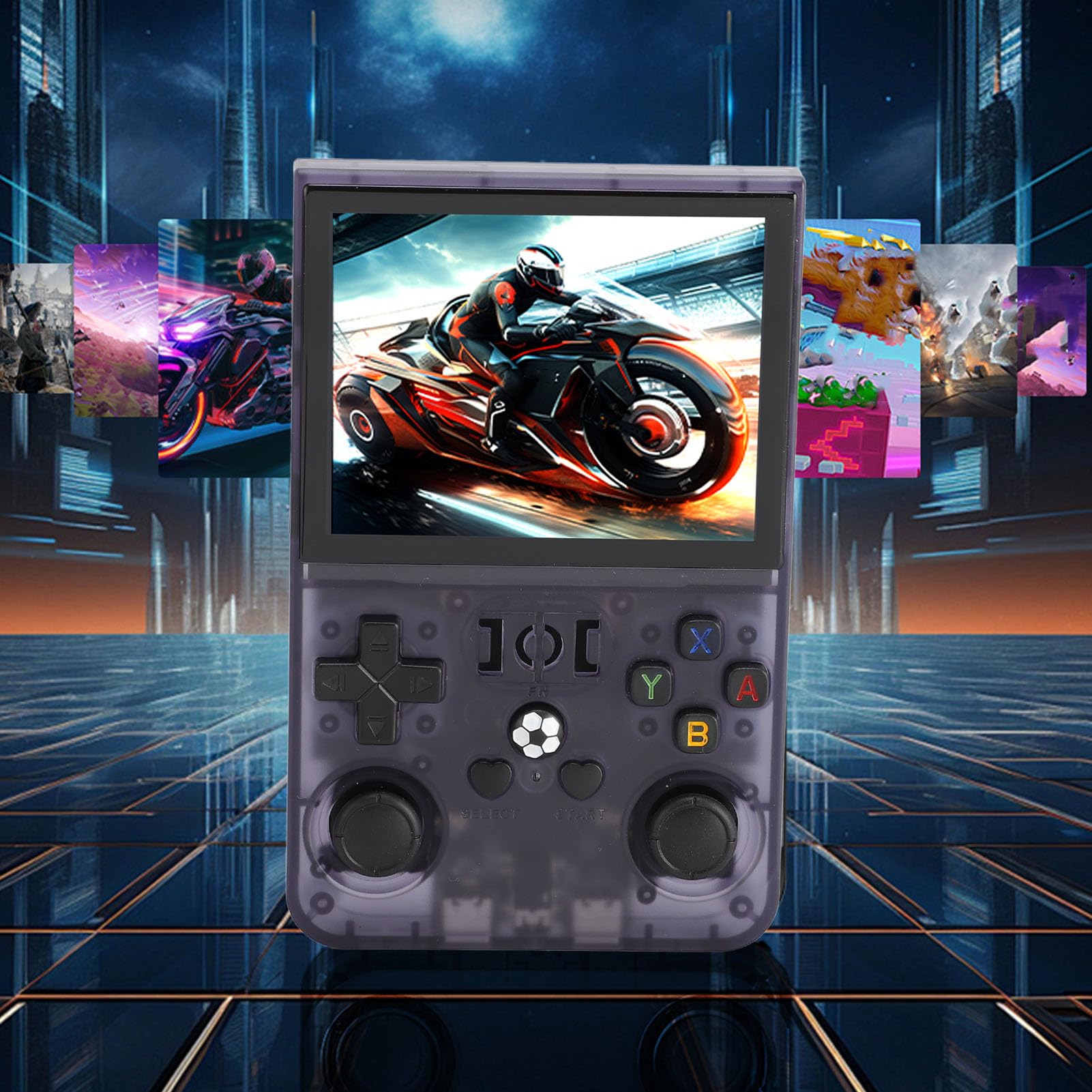 Consola de juegos portátil, consola retro con pantalla IPS de 3,5 pulgadas, batería de 4000 mAh y chipset RK3326, consola de bolsillo compacta para uso en casa como en (ShChGB)