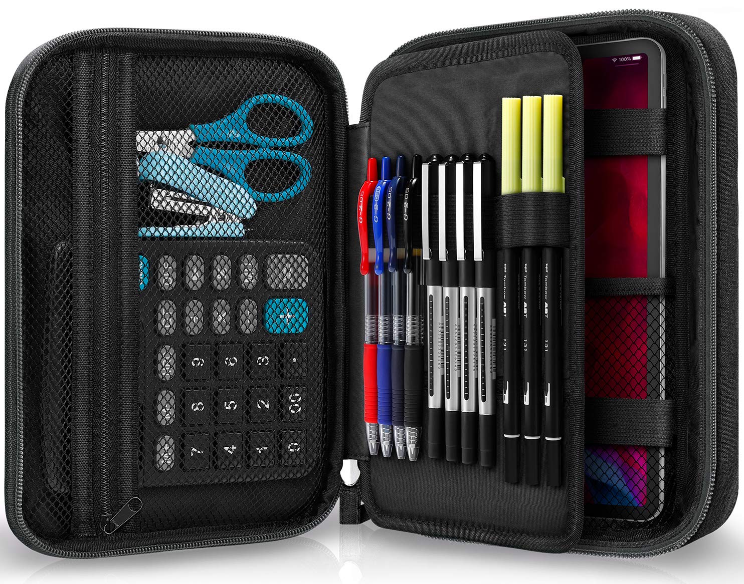 Zannaki Big Capacity Storage Pouch Marker Pen Pencil Case Simple Stationery Bag Box Art Tool & Sketch Storage Boxes for Bullet Journal Middle High School Office College Student Girl Women Adu