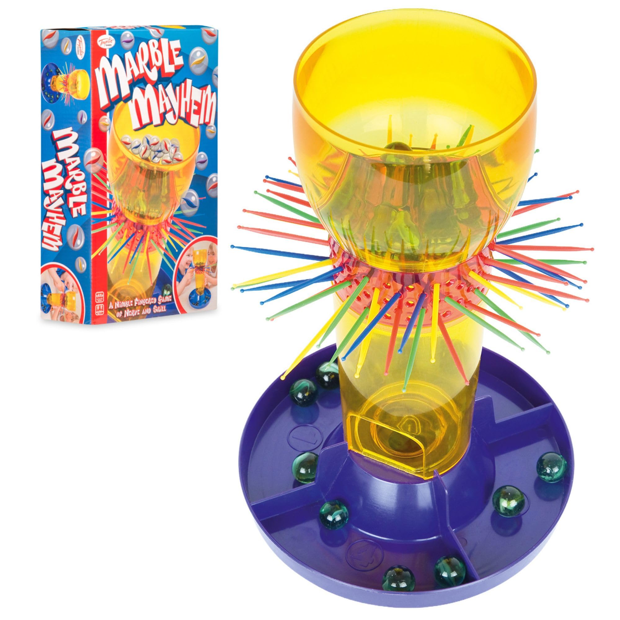 Marble Mayhem Toy, Traditional Educational Family Game with 30 Marbles and Balancing Sticks for Kids Boys and Girls Ages 3+