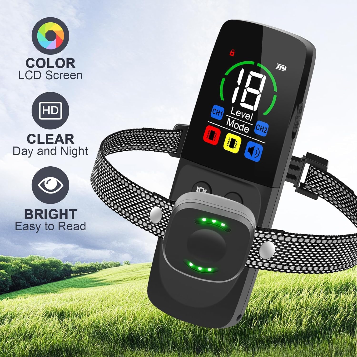 Collar de Adiestramiento para Perros Recargable y Resistente 3 Modos de Sonido, Vibración, Boost Vibración, Rango Remoto de 300 Metros