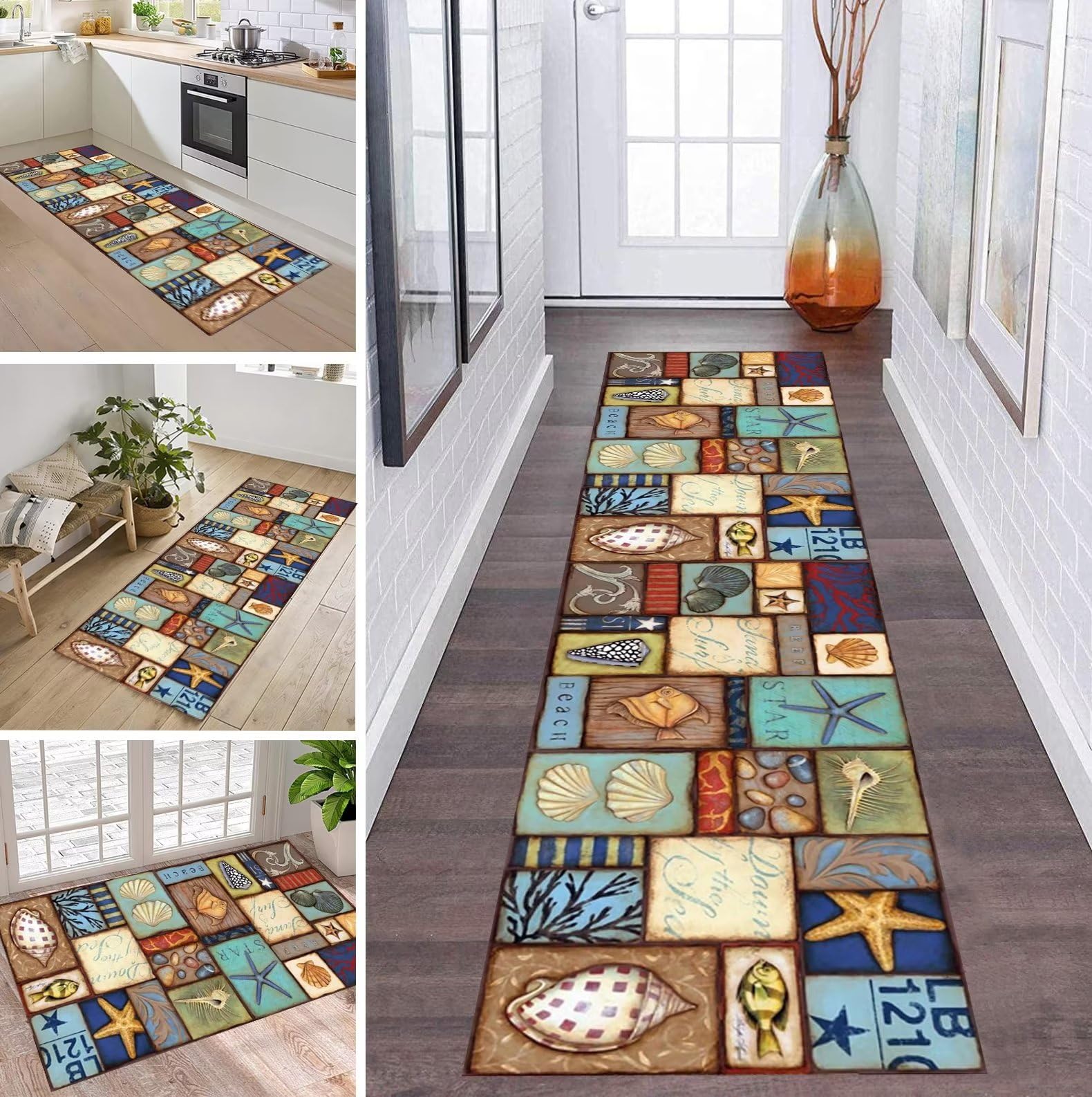 ZDYHMrj Tapijtloper voor gang, keuken, antislip, wasbaar, gang, thepiche, keukenloper, 50 x 100 cm, rood, haltapijt, tapijtmatten, per meter, keukentapijt, slaapkamer, woonkamer, hal, eetkamer