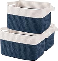 Vista 19 de OIAHOMY Cesta de almacenamiento, cestas tejidas para almacenamiento, cesta de cuerda de algodón para juguetes, cestas de toalla para baño, paquete