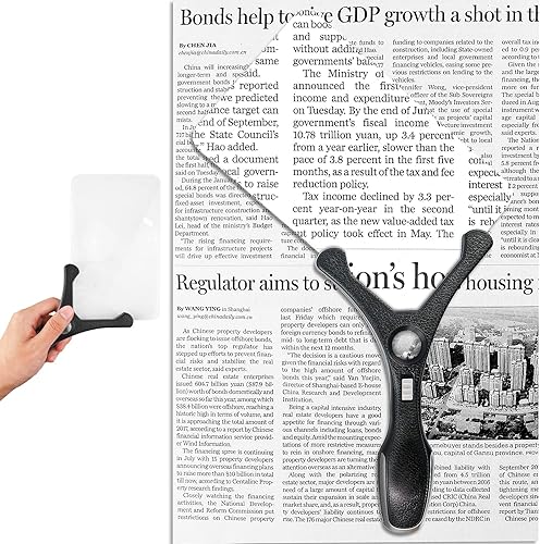 Lupa de página completa grande de 3.5 veces con área de visión ligera, uniformemente iluminada y alivia la fatiga ocular, ideal para leer