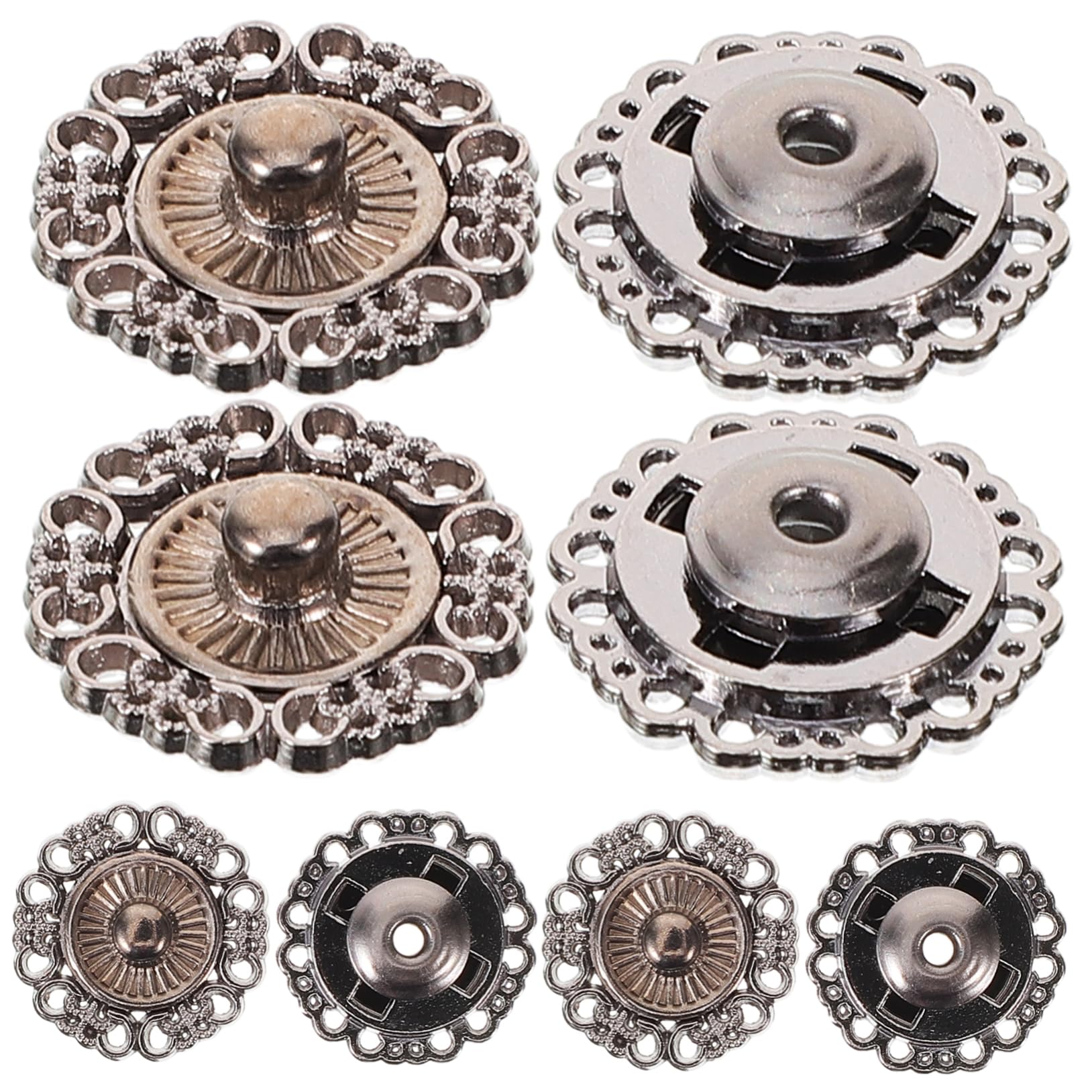 DOITOOL 5 Series Botones A Presión Botones De Ropa Sujetadores Botón De Costura De La Vendimia Botón De Presión Broches De Repuesto Broches De Presión Aleación De Zinc Negro 25 Piezas X 5