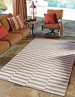 Vista 22 de Unique Loom - Alfombra de área de la colección Outdoor Striped - Rayada (5' 1" x 8' Rectangular, Verde/Marfil)