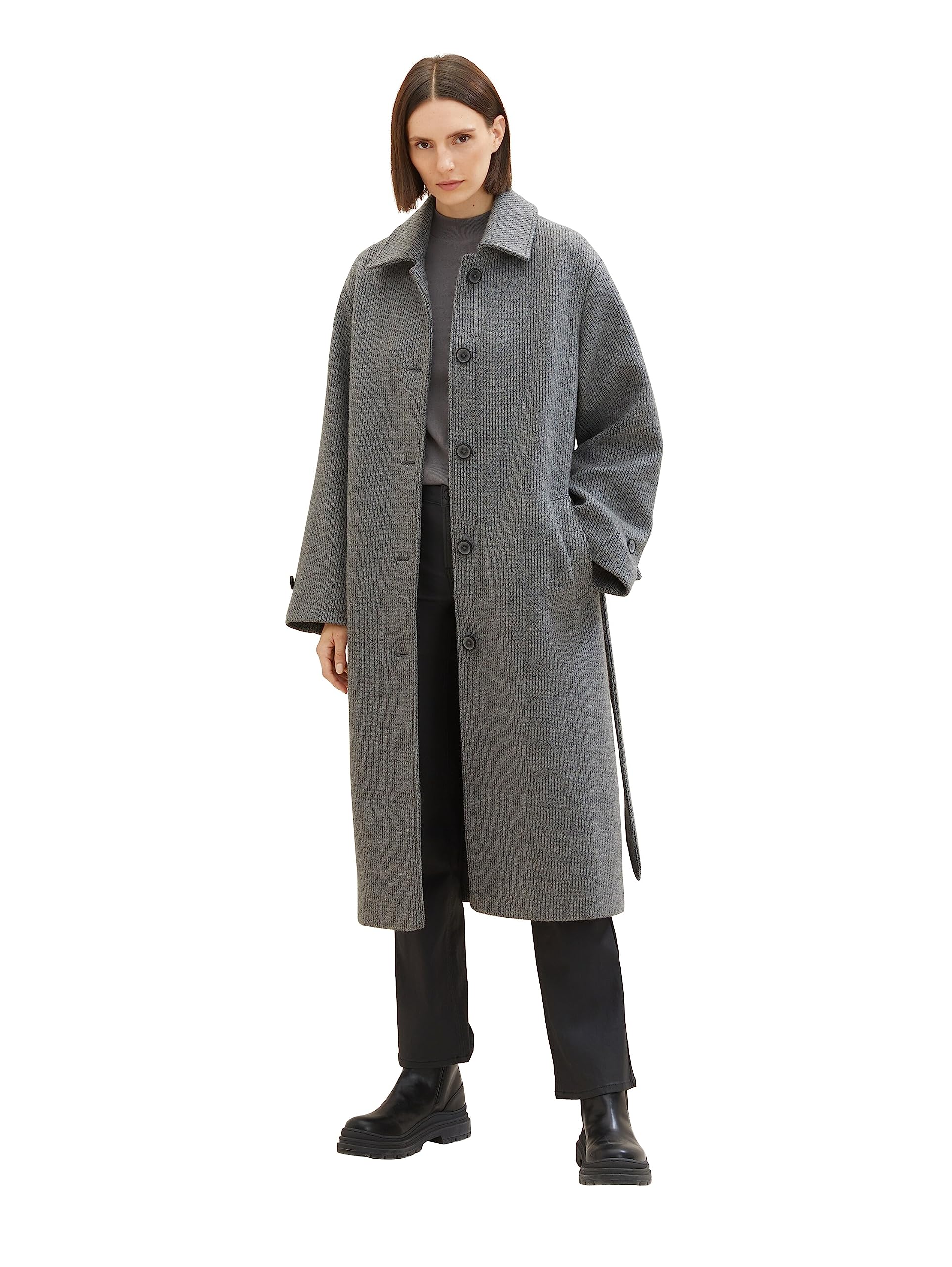 TOM TAILOR Damen 1037557 Mantel mit Bindegürtel (1er Pack)