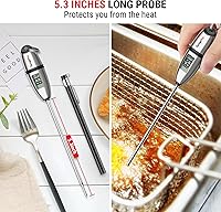 Vista 3 de ThermoPro TP02S - Termómetro digital de lectura instantánea para carne, con sonda súper larga para parrilla, cocina, masa madre, líquidos, aceite