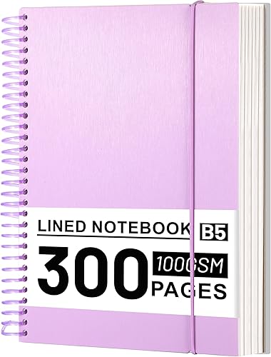 Yoment Cuaderno de espiral de tapa dura de 300 páginas, con rayas universitarias de 7 x 10 pulgadas, cuadernos grandes con espiral, para trabajo con