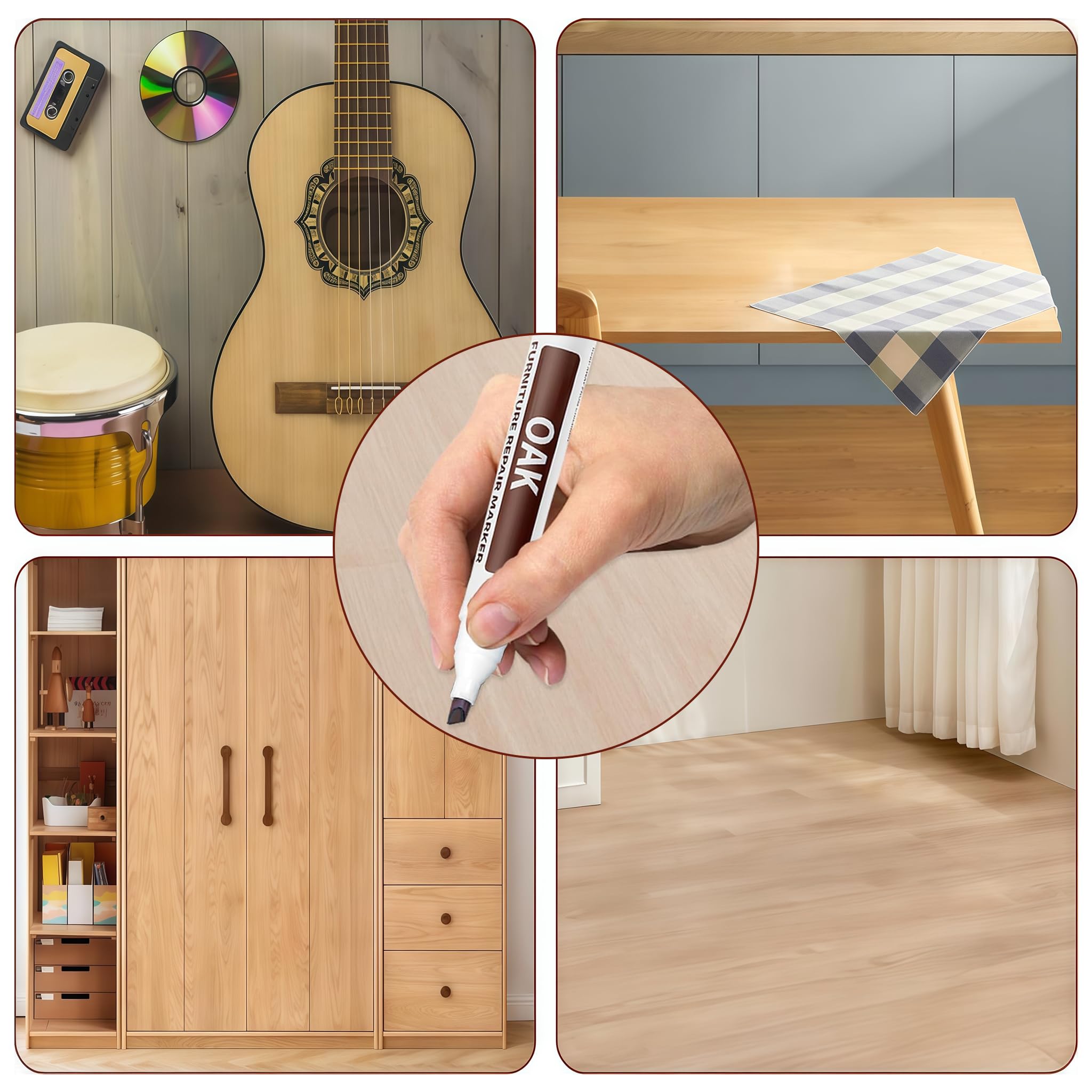 Kit di 10 matite Cera per Riparare Graffi e Macchie sul Legno. Include Colori Legno e tonalità Neutre. Ideale per Pavimenti, mobili e tavoli.