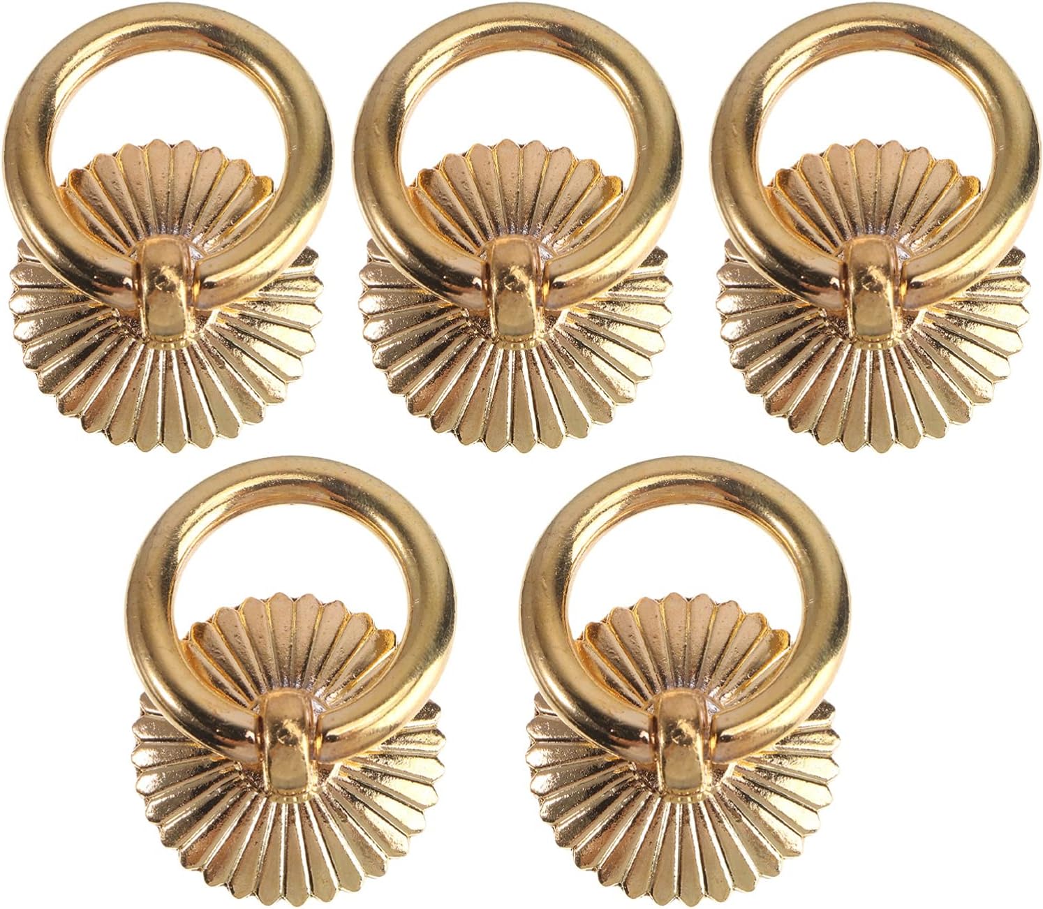 ALturN Ring Pull，Door Handles, 5pcs Retro Cabinet Handle Door Knobs Ring Vintage Drawer Knobs Cupboard Pulls Handle for Furniture Kitchen Door Dresser Drawer Hardware Bin Wardrobe Golden