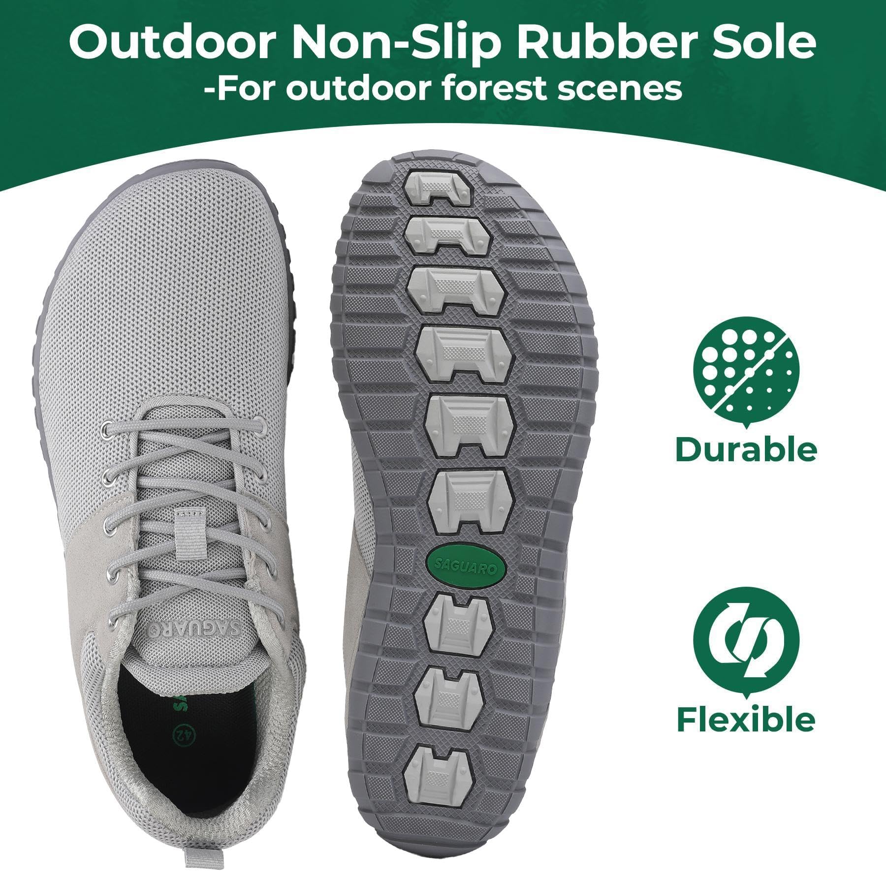 SAGUARO Unisex Zapatos Minimalista Barefoot con Wide Tox Box Cómodas Zapatillas Casual Gr.36-48