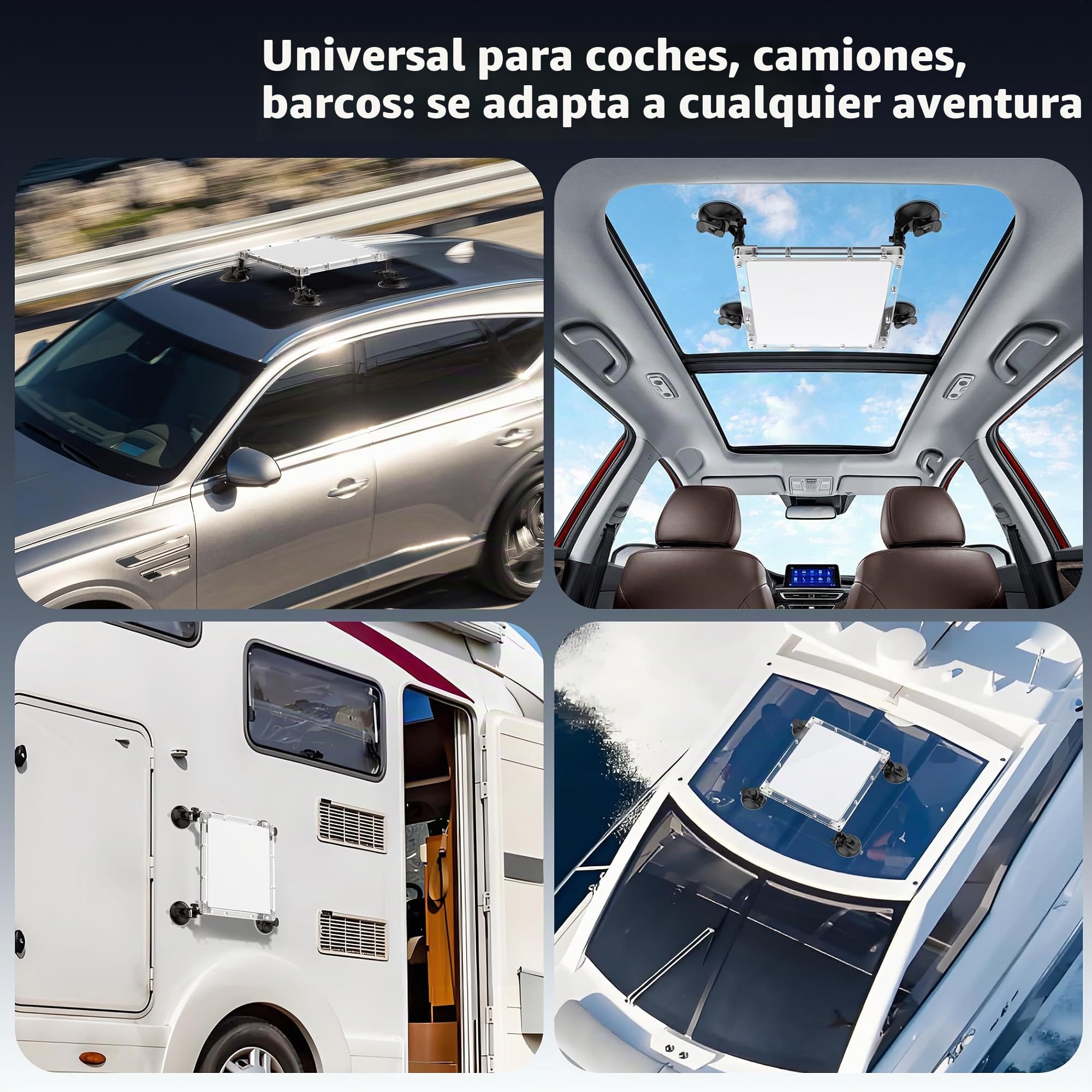 Hugener Starlink Mini soporte con cubierta protectora de acrílico – Kit de 4 ventosas resistentes a la intemperie, a prueba de granizo y resistente a los rayos UV para coches, SUV, caravanas, barcos