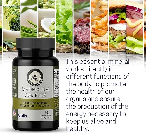 Miniatura 6 de Complejo de magnesio – Mejor absorción – Citrato de magnesio + citrato de potasio – Apoya el alivio del estrés – Mejor sueño, salud del corazón,
