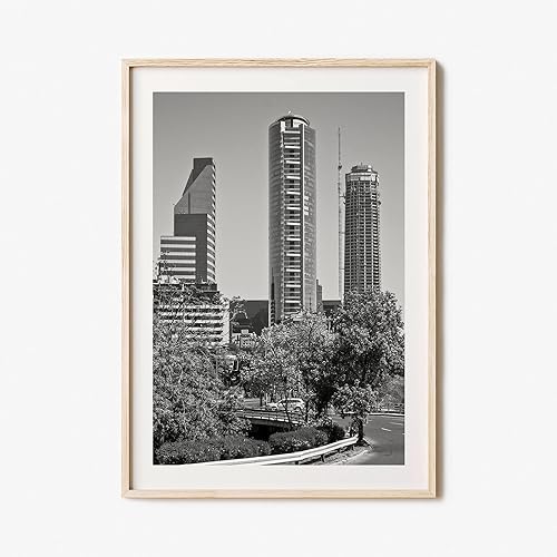 Santiago De Chile Matted Poster Print Santiago De Chile Black and White Art Santiago De Chile Decor Travel Street Map Poster City Map 1