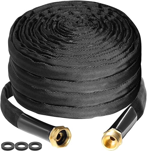 Miniatura 1 de Manguera de jardín de 25 pies, hecha de TPE (no PVC), manguera de agua ultraligera y flexible con accesorios de latón macizo, no se encoge, fácil de