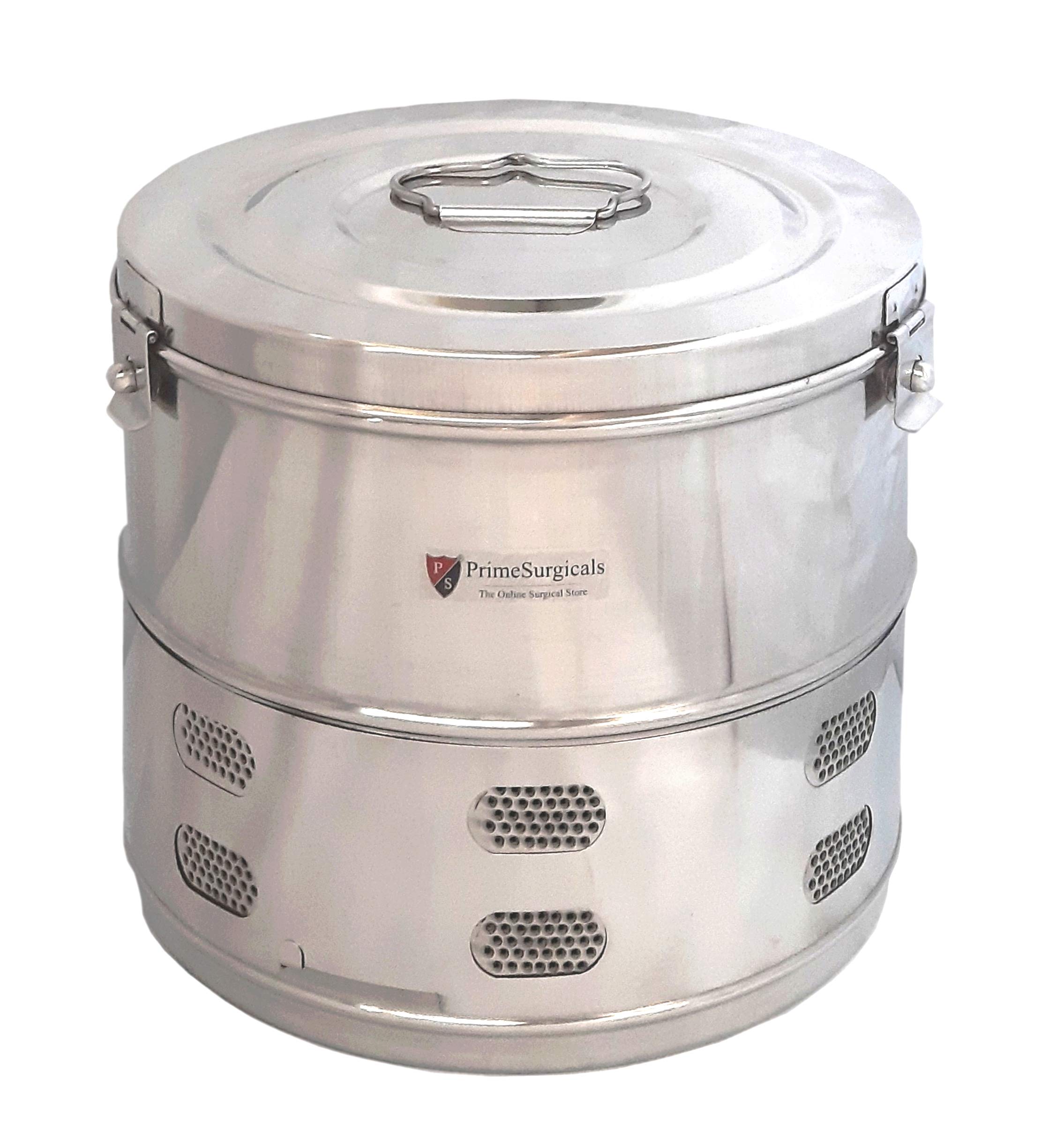 PrimeSurgicals Economy Quality Stainless Steel Dressing Drum Size 12" inch X 10" inch - Jointed (B08PFV839K) Amazon Price History, Amazon Price Tracker