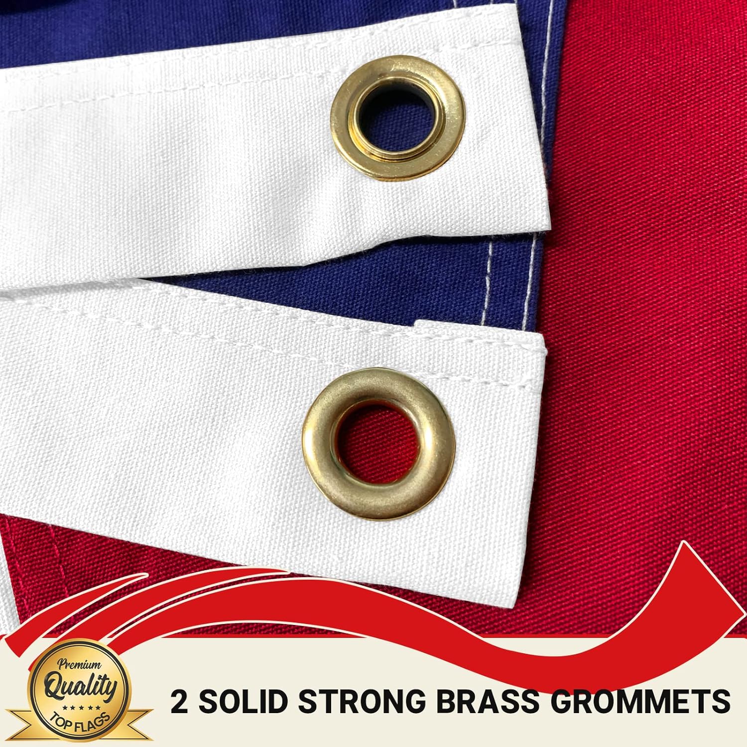 TOPFLAGS Cotton British Flag 3x5 Feet Outdoor UK Flag Heavy Duty Flags for Outside,Vivid Color Fade-resistant,Sewing Edge Stripes with 2 Brass Grommets 4 Stitching Rows Heavy Duty Flags