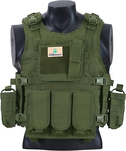 Miniatura 9 de Cilbmua - Chaleco táctico ajustable para Airsoft, cómodo y duradero, fácil de poner o quitar, chalecos modulares de paintball para adultos