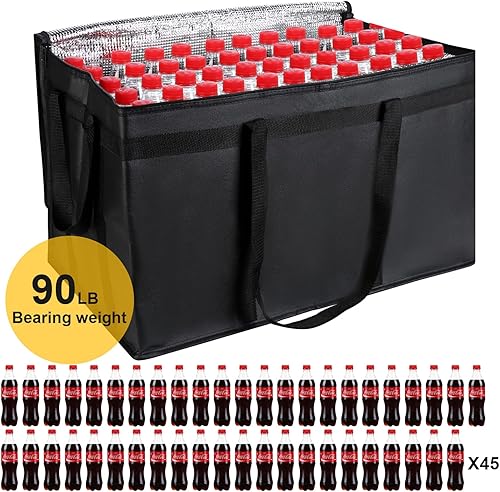 Miniatura 4 de musbus Paquete de 10 bolsas térmicas para entrega de alimentos, extra grandes, XXL, color rojo, para mantener los alimentos calientes, catering,