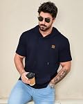 AIYINO Men's Short Sleeve Hoodies Textured Knit Pullover Casual Lightweight Hooded Sweatshirt with Kangaroo Pocket