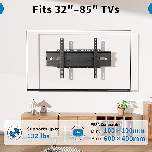Miniatura 4 de GearFusion Soporte de pared para TV para la mayoría de televisores de 32 a 85 pulgadas de hasta 132 libras, soporte de TV de movimiento completo con