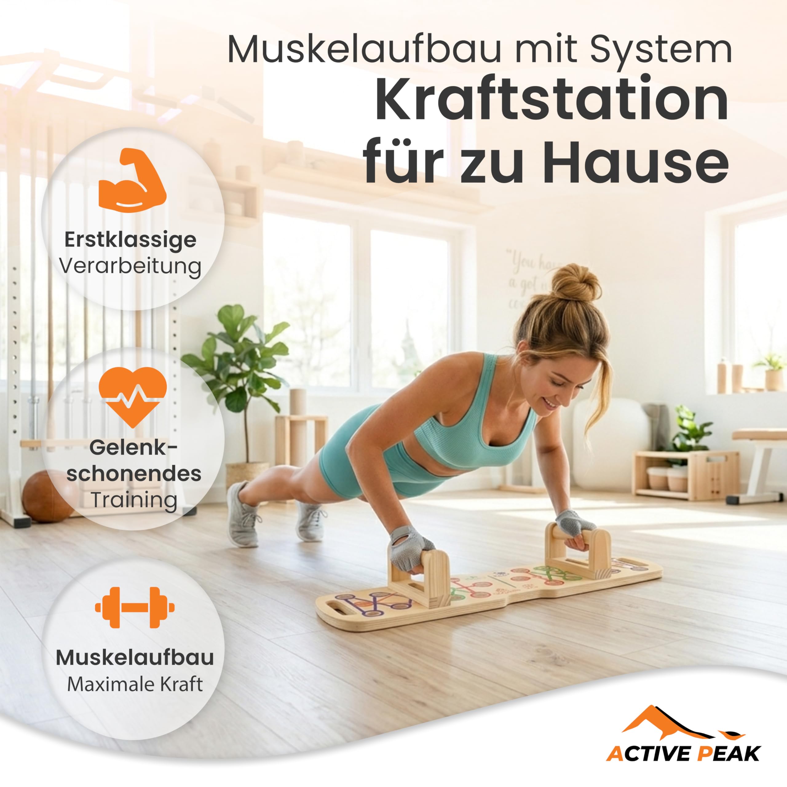 Push Up Board Holz 24-in-1 faltbares Liegestützbrett mit Griffen, Liegestützgriffe für Brust, Trizeps, Schultern & Rücken Push-Up Bar Trainingsgerät Liegestütze Brett für Zuhause Männer & Frauen