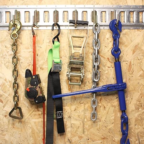 Miniatura 5 de ENJ - Paquete de 12 accesorios E Track J Hook E para remolque cerrado, taller y garaje, carga máxima de 1200 libras