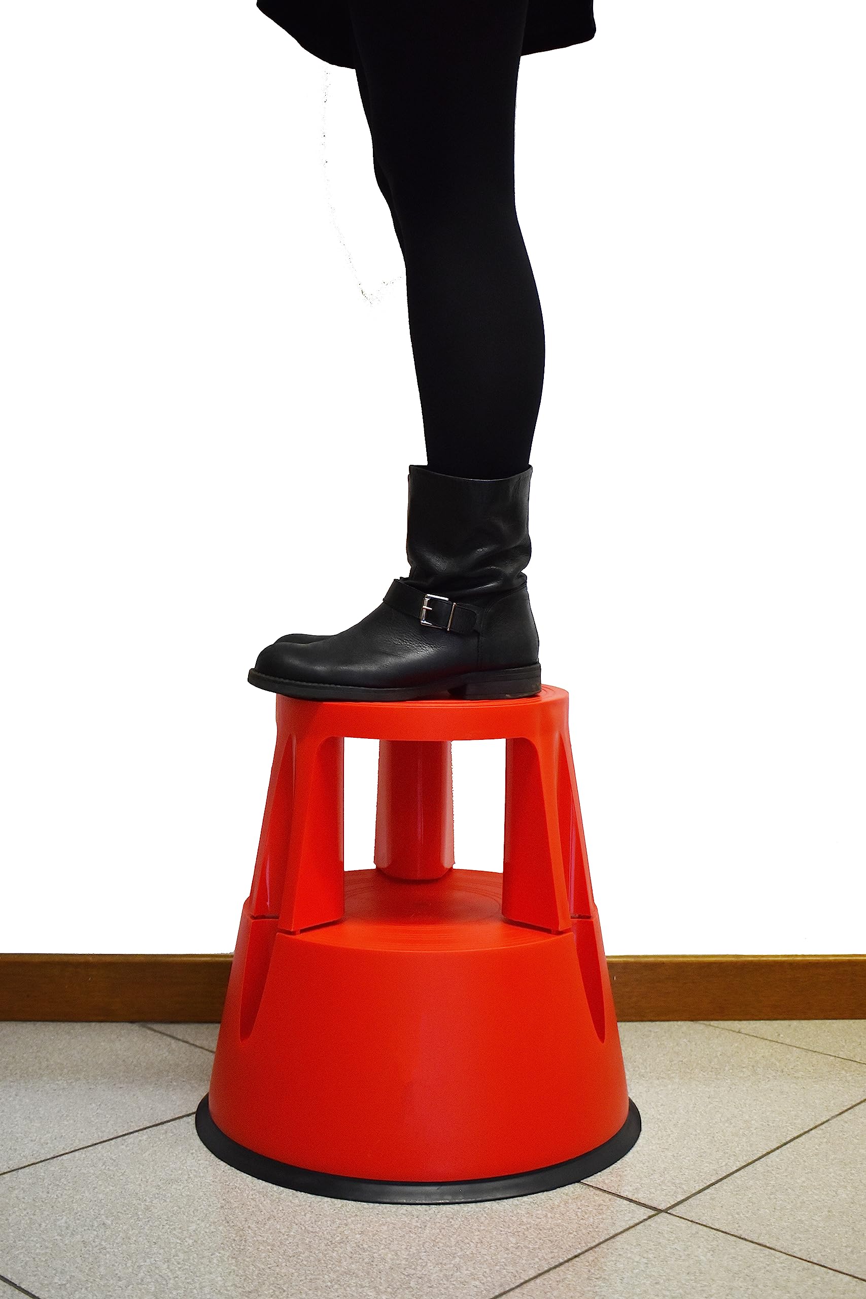 GIERRE Sgabello ROLLINGSTEP, tondo, con rotelle, in plastica