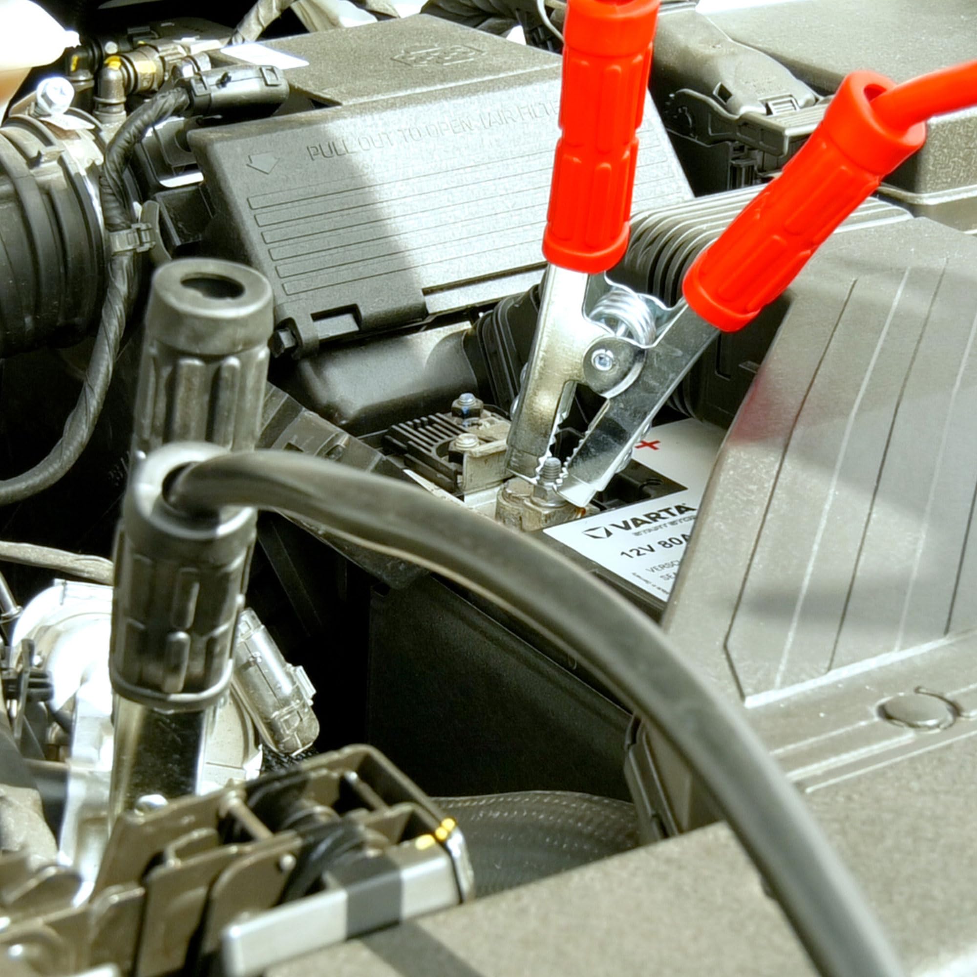 Pinze di avviamento isolate da 600 AMP | Cavo 3 m+ pinzette | Adatto a tutti i tipi di batterie per auto
