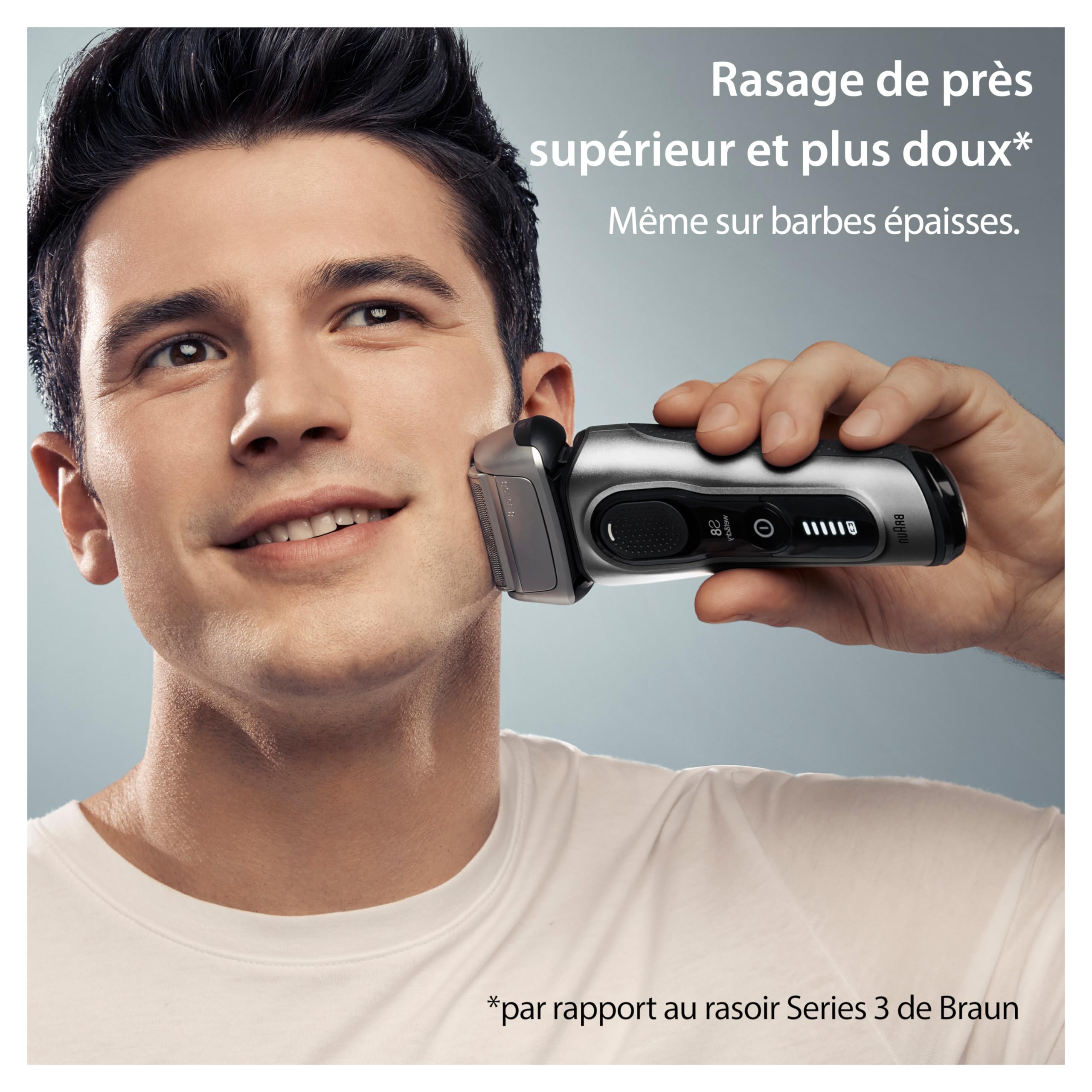 Braun Series 8 8517s Rasoir Électrique Pour Homme, 4 Éléments De Rasage, Tondeuse De Précision Intégrée, Base De Recharge, Étanche, 60 Min D’Autonomie, Fabriqué En Allemagne, Argent