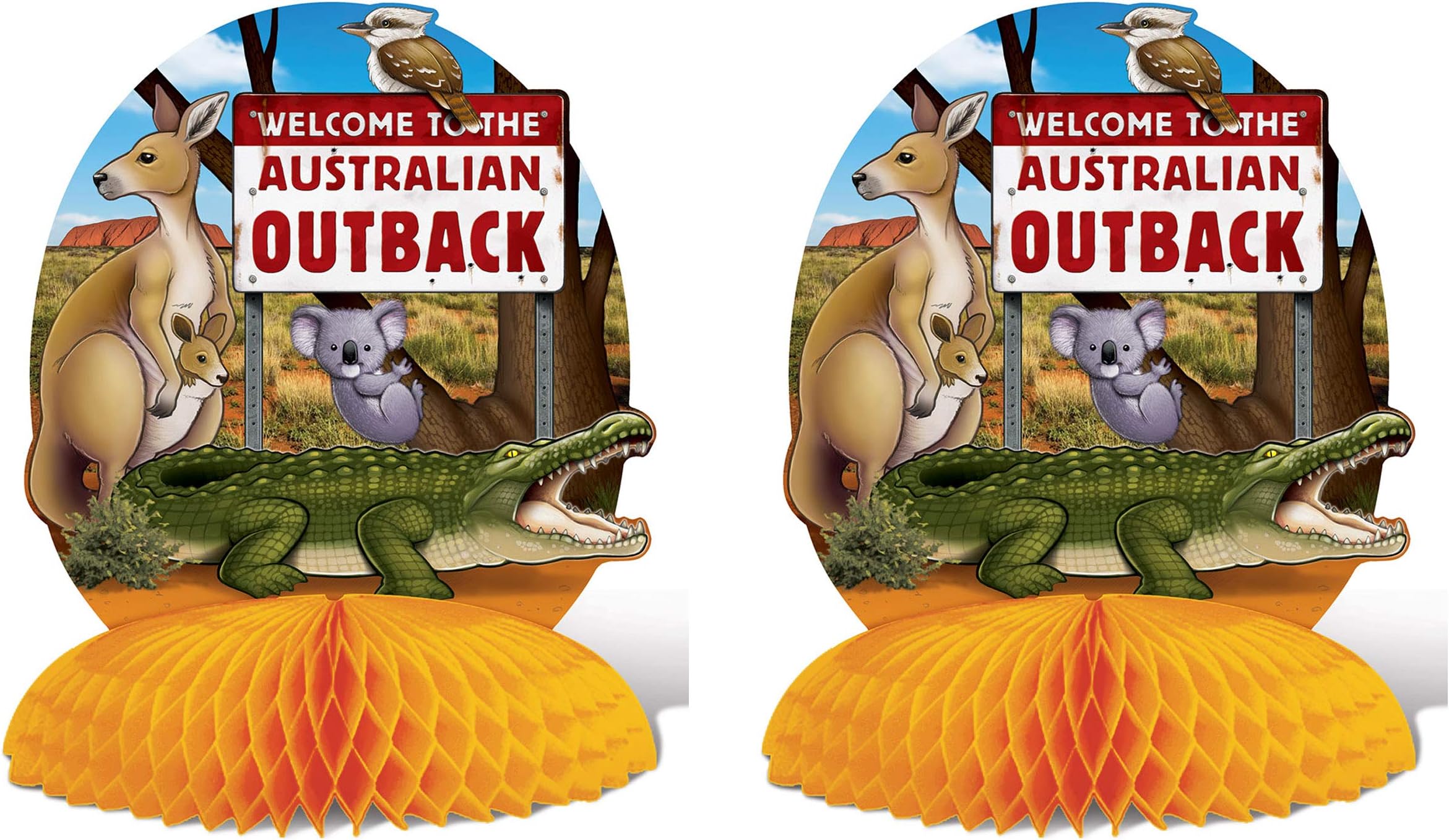 Beistle Australian Centerpieces 2 Piece, 10", Multicolored