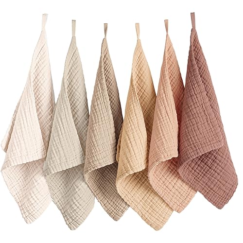 Konssy Paquete de 6 paños de lavado suave para lavar la cara, toallas faciales de algodón para pieles sensibles, removedor de maquillaje facial,