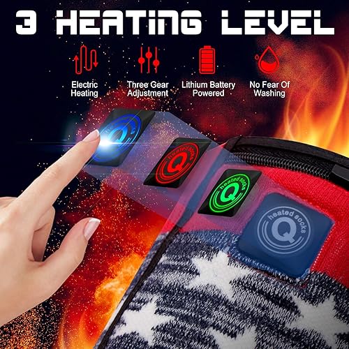 Miniatura 2 de MMlove Calcetines calentados con batería para hombres, calcetines calentados para mujer, recargables lavables y calentados, con pilas para clima